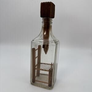 Antique Chair Built In A Bottle “Whimsy Bottle” Torture Chair Oddity 9”